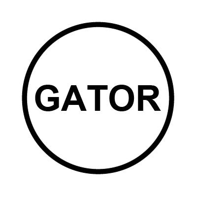 Bargun Button Cap, Round, Gator, White Cap, Black Letter - PH10-74-087