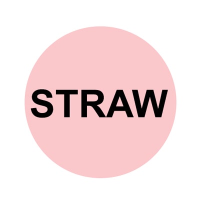 Bargun Button Cap, Round, Straw, Pink Cap, Black Letter - PH10-74-152