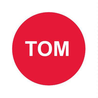 Bargun Button Cap, Round, tom, Red Cap, White Letter - PH10-74-160