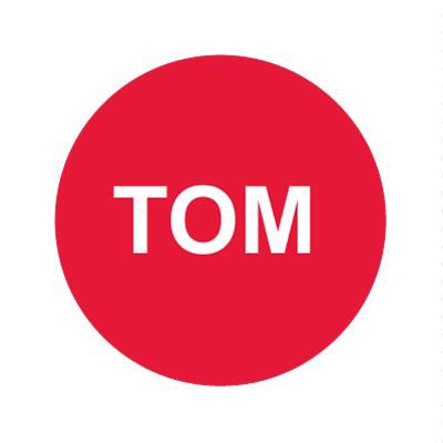 Bargun Button Cap, Round, tom, Red Cap, White Letter - PH10-74-160