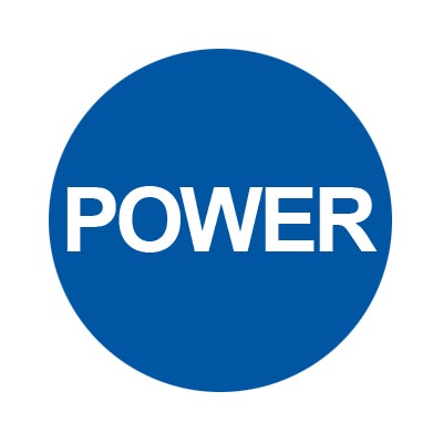 Bargun Button Cap, Round, Power, Blue Cap, White Letter - PH10-74-182