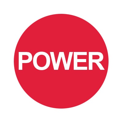 Bargun Button Cap, Round, Power, Red Cap, White Letter - PH10-74-183