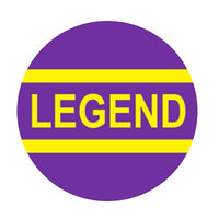 Bargun Button Cap, Round, Legend, Purple Cap, Yellow Letter - PH10-74-290