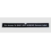 Wunder-Bar Shutoff Screw Label - Replacement Manifold Decal
