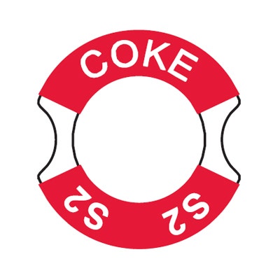 Icon Bargun Coke Valve Label (White & Red) 10/pk