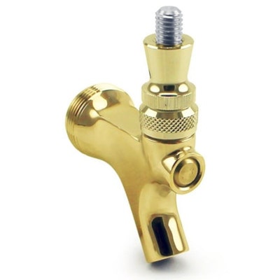 Brass Beer Faucet with Gold PVD Finish, Stainless Steel Lever