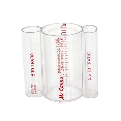 Multiplex McCann's Brix Cup – 5:1 & 5.5:1 Ratios - Sugar Concentration Testing Tool for Beverage Syrups - 99-9012