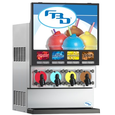 FBD 774 Frozen Beverage Dispenser - 4-Flavor Air-Cooled High-Volume FCB Slushie Machine