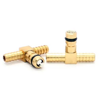 CO2 Fitting 1/4" Barb Brass Tee for Flojet 5000 and G Pumps