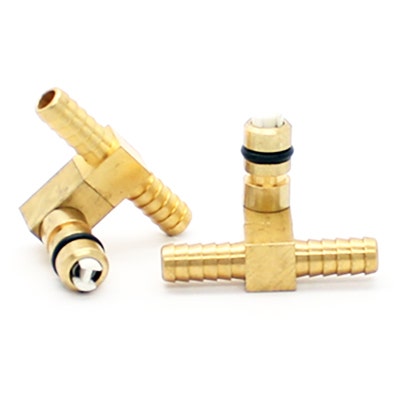 CO2 Fitting 1/4" Barb Offset Brass Tee Insert for Flojet 5000 and G Pumps