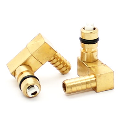CO2 Fitting 1/4" Barb Brass Offset Elbow Left for Flojet 5000 and G Pumps