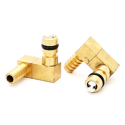 CO2 Fitting 1/4" Barb Brass Offset Right Elbow
