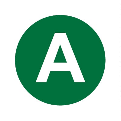 Bargun Button Cap Round, A, Green Cap White Letter