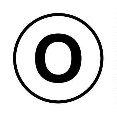 Bargun Button Cap Round, O, White Cap Black Letter