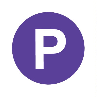 Bargun Button Cap Round, P, Purple Cap White Letter