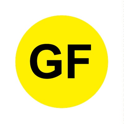 Bargun Button Cap Round, GF, Yellow Cap Black Letter