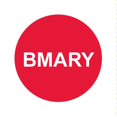 Bargun Button Cap Round, BMary, Red Cap White Letter