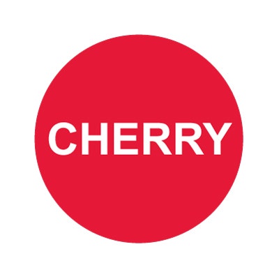 Bargun Button Cap Round, Cherry, Red Cap White Letter