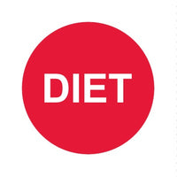 Wunder-Bar 'Diet' Button Cap - Round Red with White Lettering