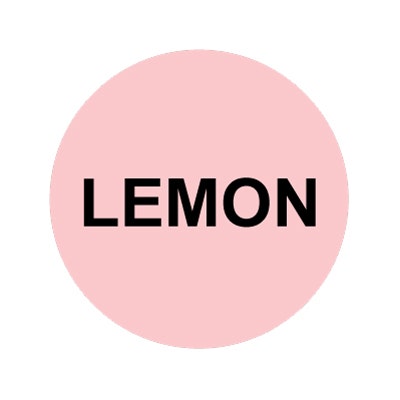 Bargun Button Cap Round, Lemon, Pink Cap Black Letter