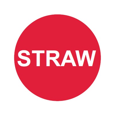 Bargun Button Cap Round, Straw, Red Cap White Letter