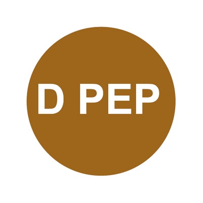 Bargun Button Cap, Round, D Pep, Brown Cap, White Letter - PH10-74-075