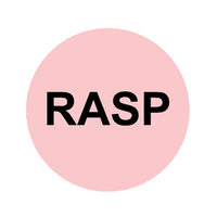 Bargun Button Cap, Round, Rasp, Pink Cap, Black Letter - PH10-74-137