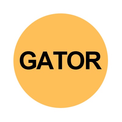 Bargun Button Cap, Round, Gator, Orange Cap, Black Letter - PH10-74-230