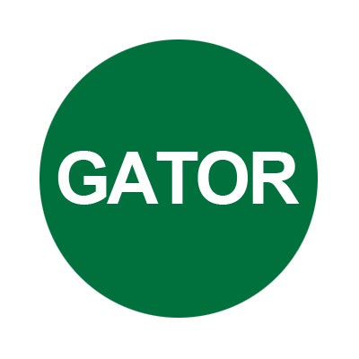 Bargun Button Cap, Round, Gator, Green Cap, White Letter - PH10-74-231