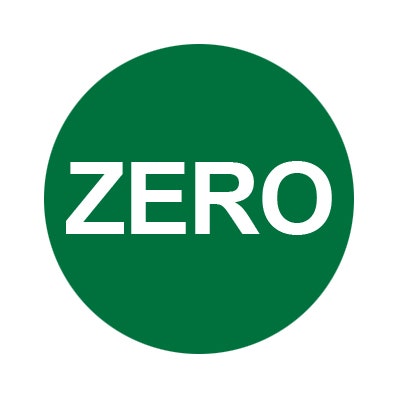 Bargun Button Cap, Round, Zero, Green Cap, White Letter - PH10-74-296