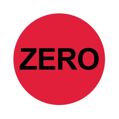 Bargun Button Cap, Round, Zero, Red Cap, Black Letter - PH10-74-295