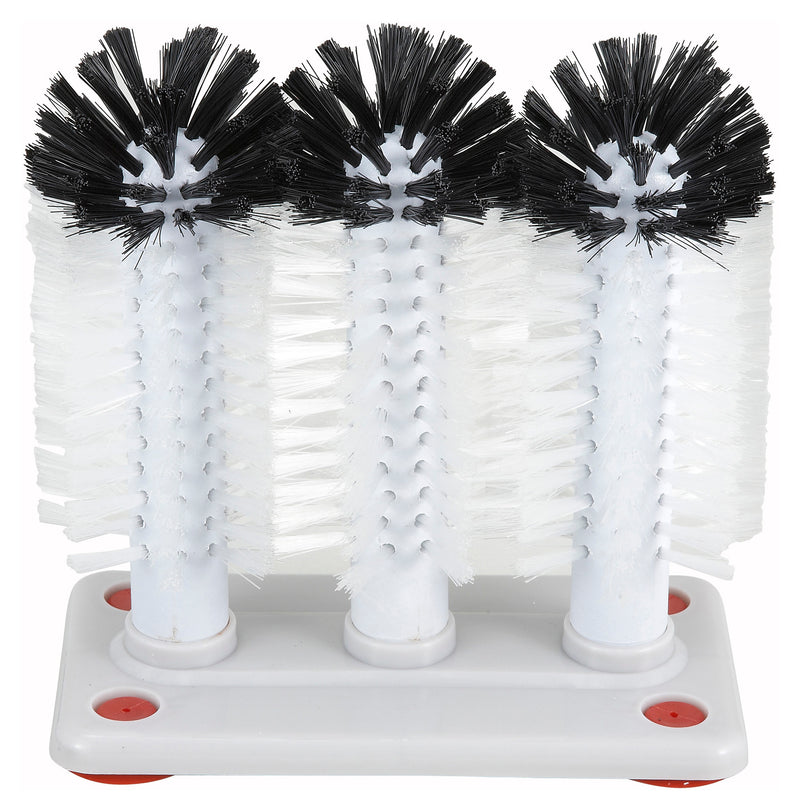 Winco GWB-3 Glass Washer Brush Set 3 Brushes With Base Dishwasher Safe Plastic