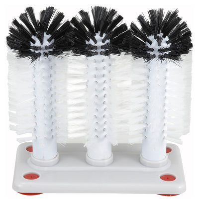 Winco GWB-3 Glass Washer Brush Set 3 Brushes With Base Dishwasher Safe Plastic