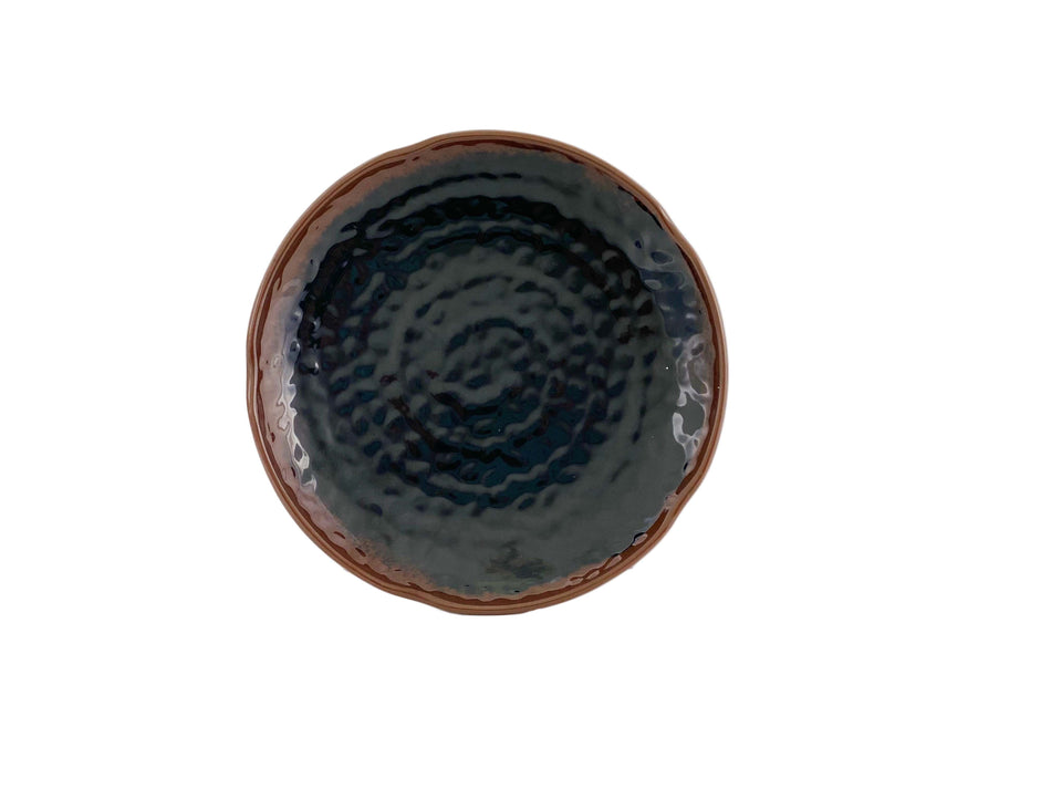 12 Pack 9-3/8" Diameter x 1-3/8" Height, Lotus Shape Plate, Tenmoku Dinnerware, Melamine, BPA Free, Dishwasher Safe, Break-Resistant, Shatter-Resistant, No Microwave, No Oven, NSF