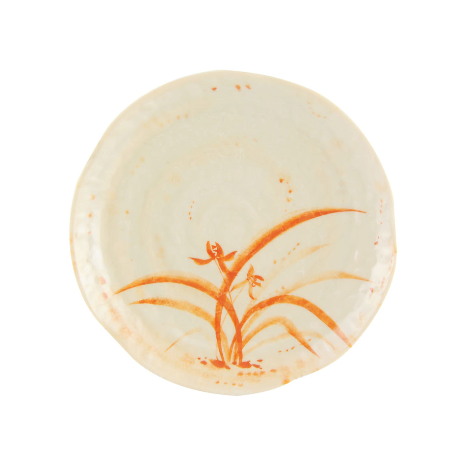 12 Pack 10-1/2" Diameter x 1-1/2" Height, Lotus Shape Plate, Gold Orchid Dinnerware, Melamine, BPA Free, Dishwasher Safe, Break-Resistant, Shatter-Resistant, No Microwave, No Oven, NSF