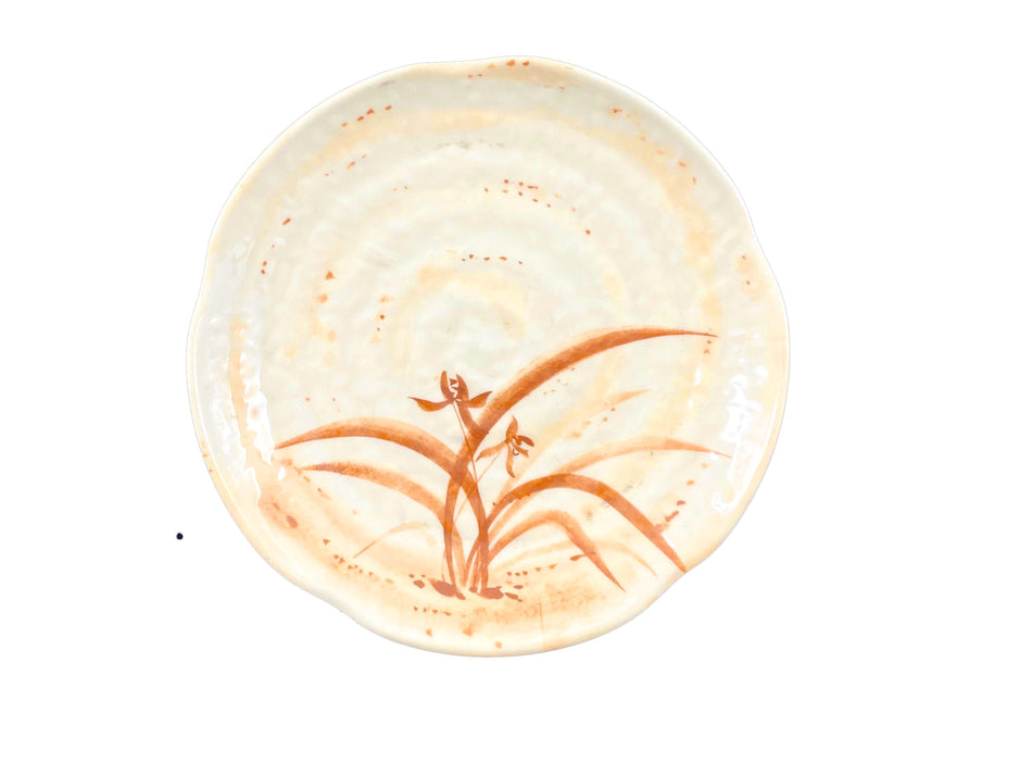 12 Pack 14" Diameter x 1-3/4" Height, Lotus Shape Plate, Gold Orchid Dinnerware, Melamine, BPA Free, Dishwasher Safe, Break-Resistant, Shatter-Resistant, No Microwave, No Oven, NSF