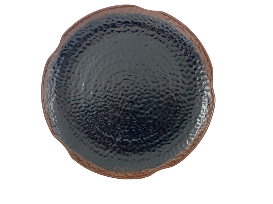 12 Pack 14" Diameter x 1-3/4" Height, Lotus Shape Plate, Tenmoku Dinnerware, Melamine, BPA Free, Dishwasher Safe, Break-Resistant, Shatter-Resistant, No Microwave, No Oven, NSF