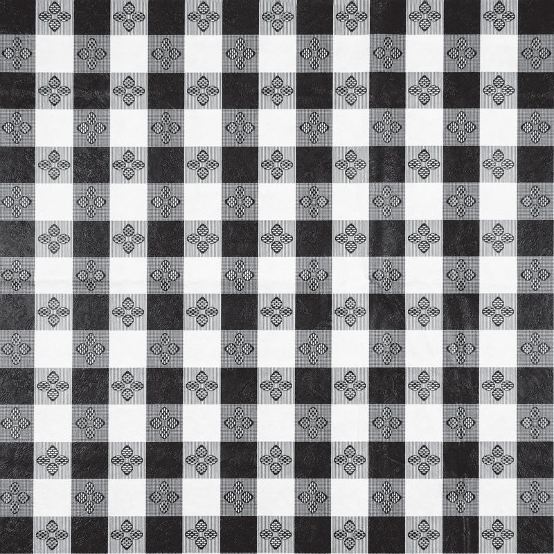 Winco TBCS-52K 52 Inch Black Checkerboard Table Cloth PVC with Cotton