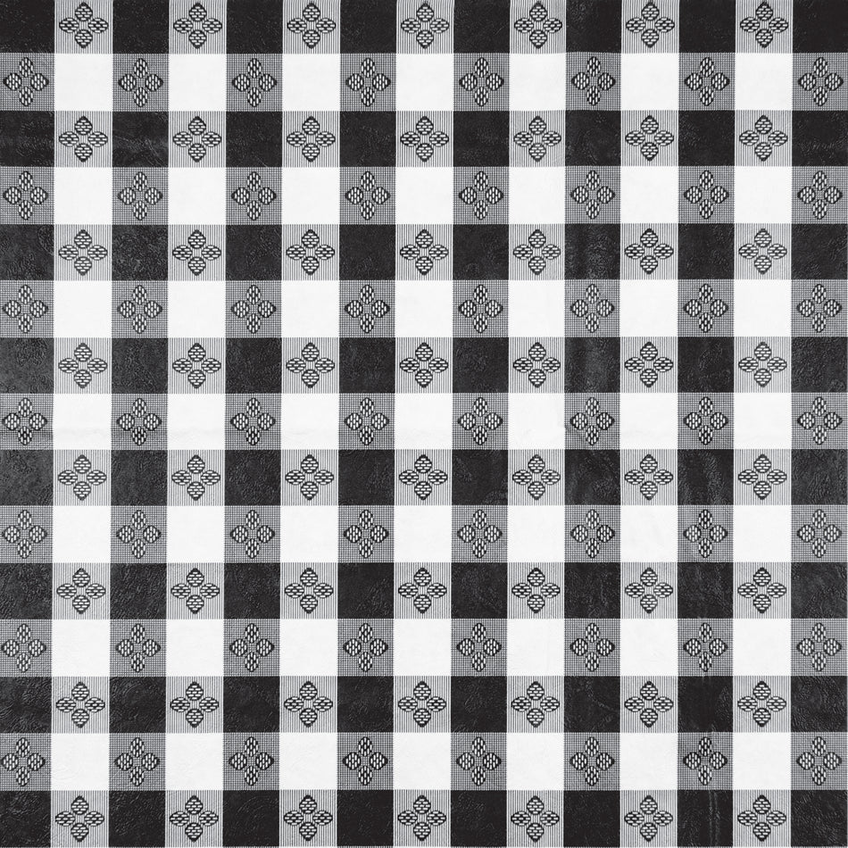 Winco TBCS-52K 52 Inch Black Checkerboard Table Cloth PVC with Cotton
