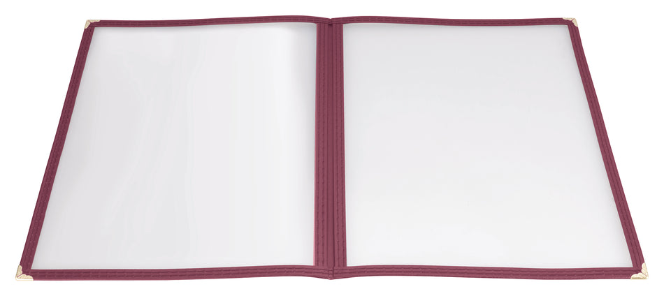 Winco PMCD-14U 9-9/16 Inch Double Fold Menu Cover Burgundy Plastic