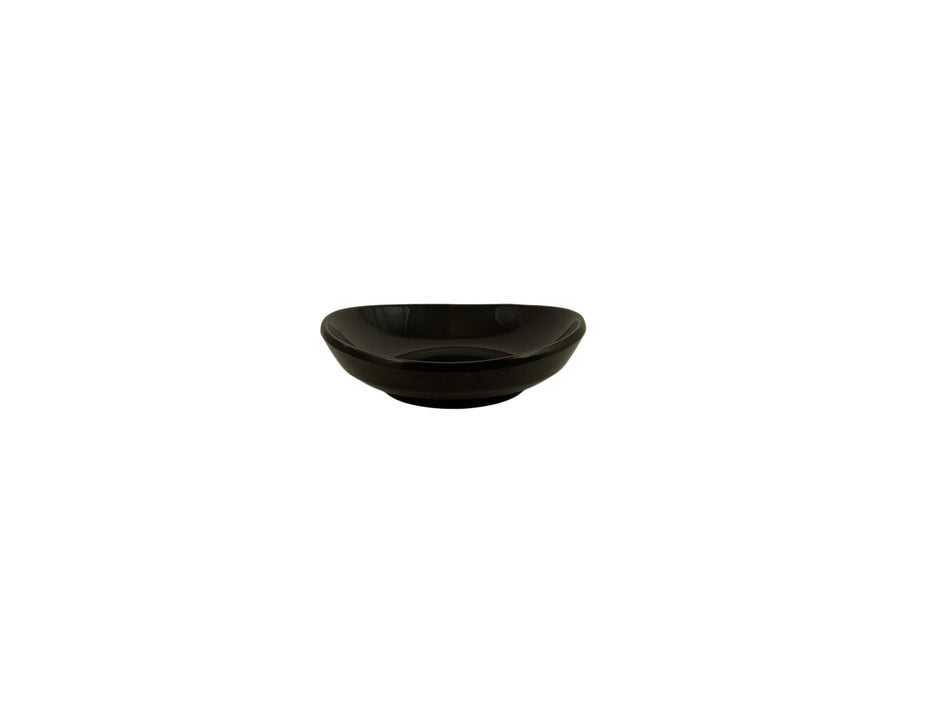 12 Pack 2 oz, 3-1/2" Diameter x 3/4" Deep, Round Saucer, Classic Black Dinnerware, Melamine, BPA Free, Dishwasher Safe, Break-Resistant, Shatter-Resistant, No Microwave, No Oven, NSF