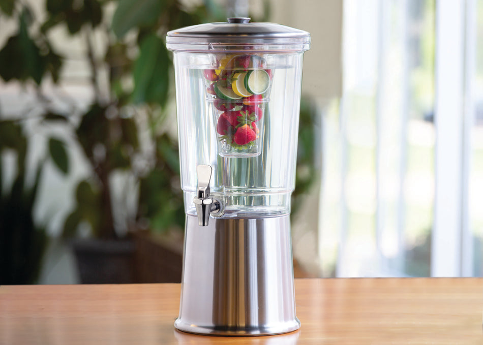 Double-Wall Cold Beverage Dispenser - Service Ideas Elite 3 Gallon Stainless