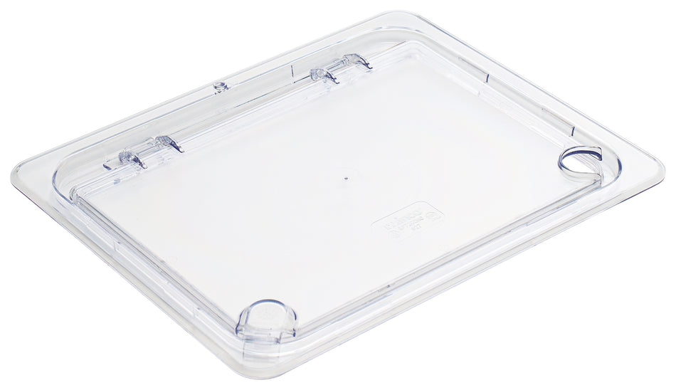 Winco SP7200H 1/2 Size Food Pan Cover Hinged Notched Polycarbonate Clear