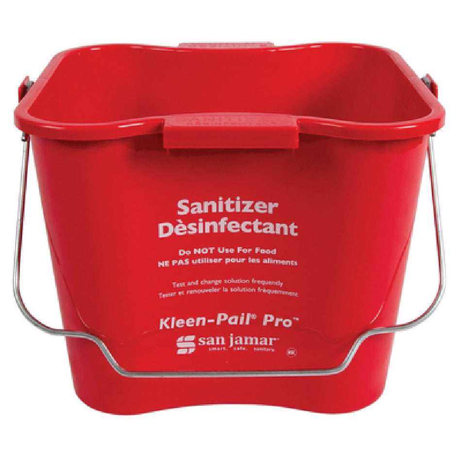 Carlisle KPP256RD 8 Qt Bucket with Molded-in Handles Red Plastic