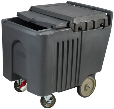 Winco IIC-29 23 Inch Ice Caddy Mobile with Sliding Cover Polyethylene Gray