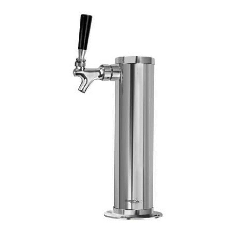 1 Faucet 3" Diameter Glycol Chilled Polished Stainless Steel Tap Tower w/ Chrome Faucet