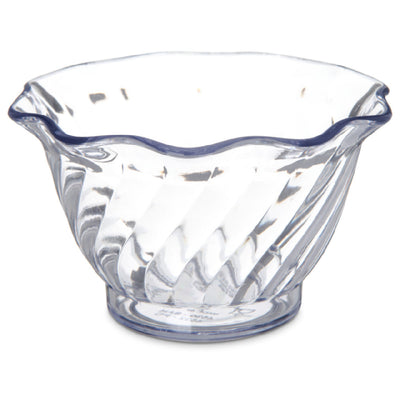 Carlisle 453207 5 Oz Clear Polycarbonate Tulip Dessert Dish Scalloped Edge