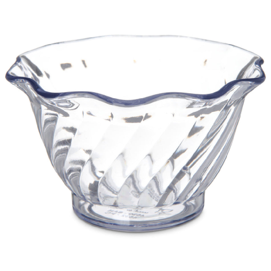 Carlisle 453207 5 Oz Clear Polycarbonate Tulip Dessert Dish Scalloped Edge
