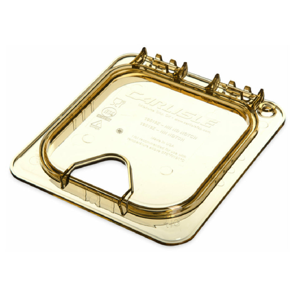 Carlisle 10519Z13 6.88 Inch Amber Hi-Temp Plastic Food Pan Cover with Handle