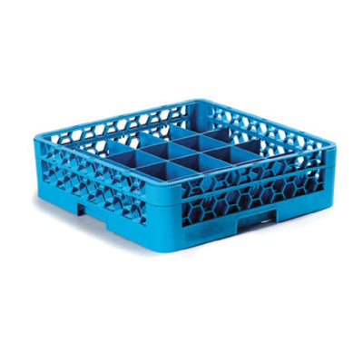 Carlisle RC20-114 Full Size Dishwasher Cup Rack 20 Compartments Blue Polypropylene with Open Extender